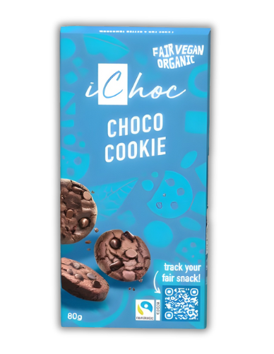 Vegan Σοκολάτα 'Μπισκότα με Κομμάτια Κακάο' (80γρ) iChoc