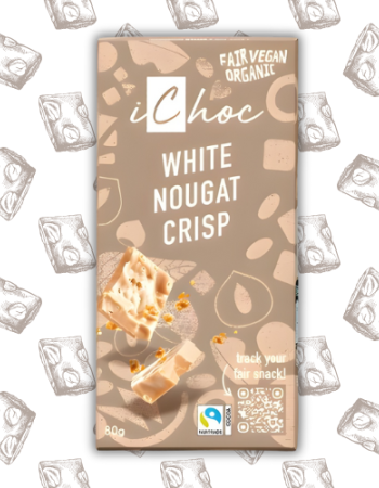 Vegan Λευκή Σοκολάτα 'Νουγκατίνα' (80γρ) iChoc