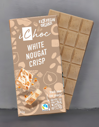 Vegan Λευκή Σοκολάτα 'Νουγκατίνα' (80γρ) iChoc