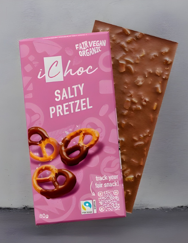 Vegan Σοκολάτα 'Αλατισμένο Πρέτσελ' (80γρ) iChoc