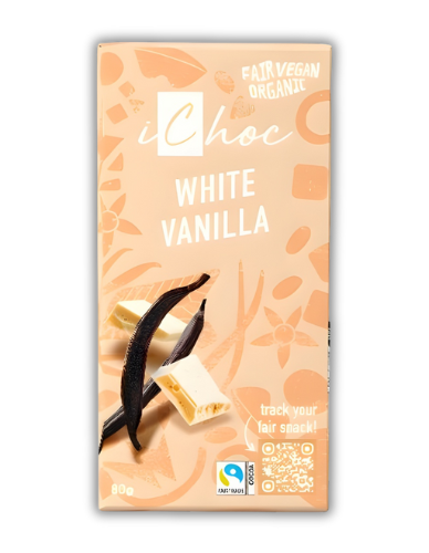 Vegan Λευκή Σοκολάτα 'Βανίλια Bourbon' (80γρ) iChoc