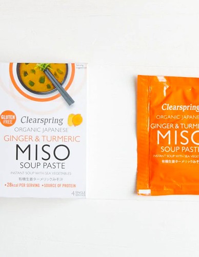 Σούπα Στιγμής με Πάστα Miso 'Τζίντζερ & Κουρκουμά' (4 μερίδες) Clearspring