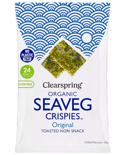 Τραγανό Σνακ από Φύκια Nori 'Seaveg Crispies' - Φυσικό (4γρ) Clearspring