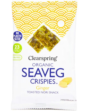 Τραγανό Σνακ από Φύκια Nori 'Seaveg Crispies' - Τζίντζερ (4γρ) Clearspring