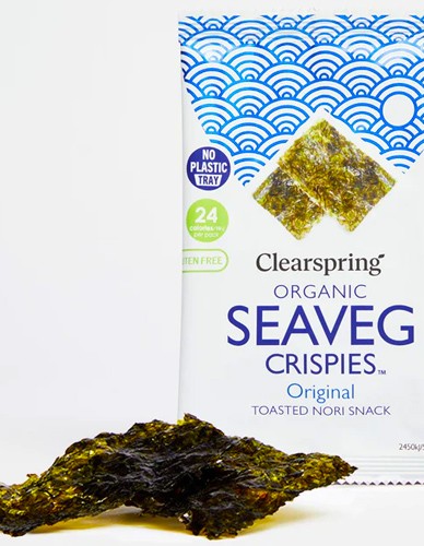 Τραγανό Σνακ από Φύκια Nori 'Seaveg Crispies' - Φυσικό (4γρ) Clearspring