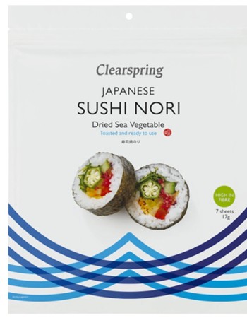 Έτοιμα Ψημένα Φυλλα Nori για Σούσι - Sushi Nori (7 φύλλα) Clearspring