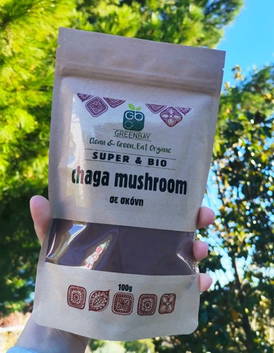 Chaga Mανιτάρι σε Σκόνη (100γρ) Green Bay