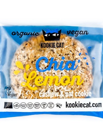 Vegan Μπισκότο Βρώμης-Κάσιους με Chia & Λεμόνι ΧΓΛ (50γρ) Kookie Cat