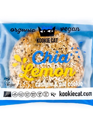 Vegan Μπισκότο Βρώμης-Κάσιους με Chia & Λεμόνι ΧΓΛ (50γρ) Kookie Cat