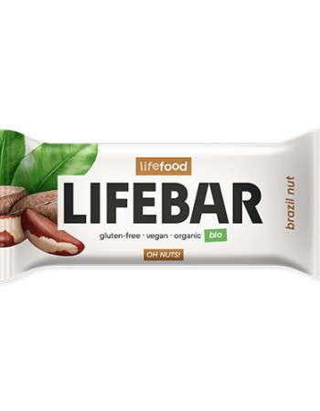 Vegan Μπάρα Ενέργειας 'Καρύδια Βραζιλίας' Lifebar - Χωρίς Γλουτένη/Ζάχαρη (40γρ) Lifefood