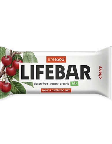 Ωμή Vegan Μπάρα Ενεργείας 'Κεράσι' Lifebar - Χωρίς Γλουτένη/Ζάχαρη (40γρ) Lifefood