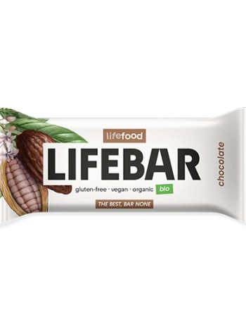 Ωμή Vegan Μπάρα Ενέργειας 'Σοκολάτα' Lifebar - Χωρίς Γλουτένη/Ζάχαρη (40γρ) Lifefood