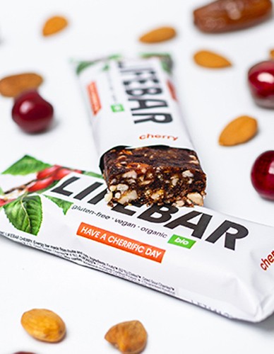 Ωμή Vegan Μπάρα Ενεργείας 'Κεράσι' Lifebar - Χωρίς Γλουτένη/Ζάχαρη (40γρ) Lifefood