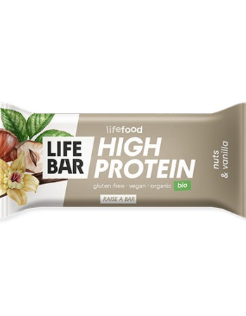 Vegan 'Μπάρα Πρωτεΐνης Φουντούκια & Βανίλια' Lifebar - Χωρίς Γλουτένη/Ζάχαρη (40γρ) Lifefood