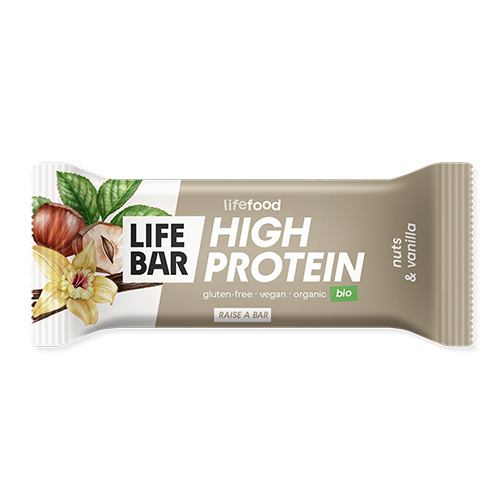 Vegan 'Μπάρα Πρωτεΐνης Φουντούκια & Βανίλια' Lifebar - Χωρίς Γλουτένη/Ζάχαρη (40γρ) Lifefood