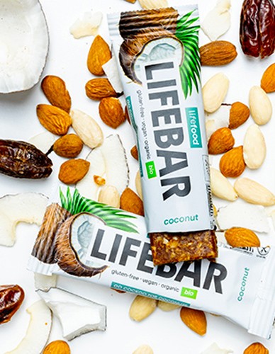 Vegan Μπάρα Ενέργειας 'Καρύδα' Lifebar - Χωρίς Γλουτένη/Ζάχαρη (40γρ) Lifefood