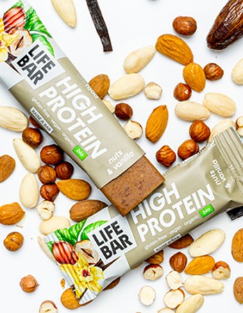 Vegan 'Μπάρα Πρωτεΐνης Φουντούκια & Βανίλια' Lifebar - Χωρίς Γλουτένη/Ζάχαρη (40γρ) Lifefood
