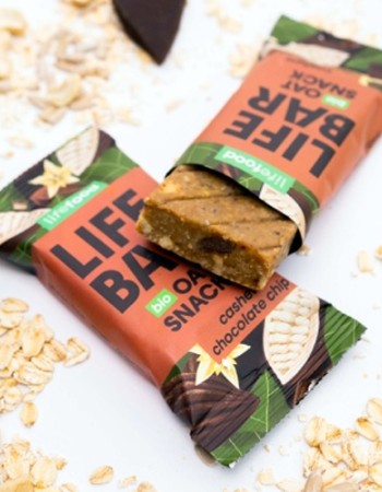 Vegan Μπάρα Βρώμης 'Κάσιους & Κομμάτια Σοκολάτας' Lifebar - Χωρίς Γλουτένη (40γρ) Lifefood