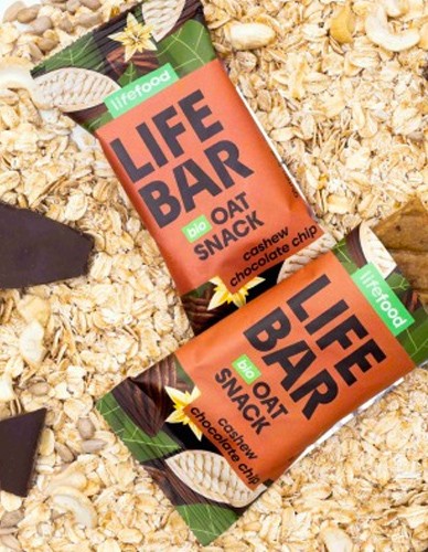 Vegan Μπάρα Βρώμης 'Κάσιους & Κομμάτια Σοκολάτας' Lifebar - Χωρίς Γλουτένη (40γρ) Lifefood