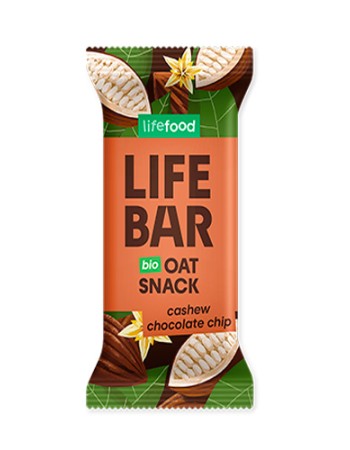 Vegan Μπάρα Βρώμης 'Κάσιους & Κομμάτια Σοκολάτας' Lifebar - Χωρίς Γλουτένη (40γρ) Lifefood