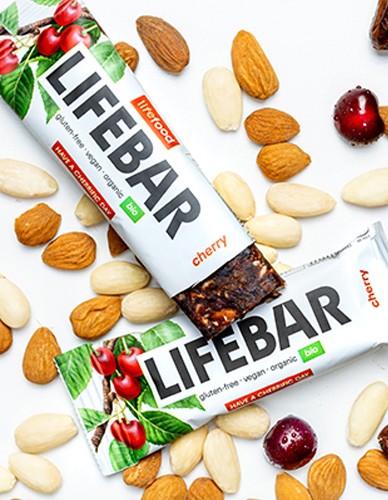 Ωμή Vegan Μπάρα Ενεργείας 'Κεράσι' Lifebar - Χωρίς Γλουτένη/Ζάχαρη (40γρ) Lifefood